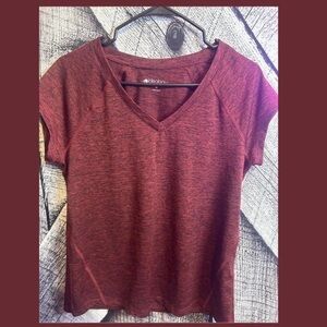 Ideology Yoga Women's Red V-Neck Top